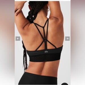 SALE  - ALO Lavish Glossy Black Bra - size S